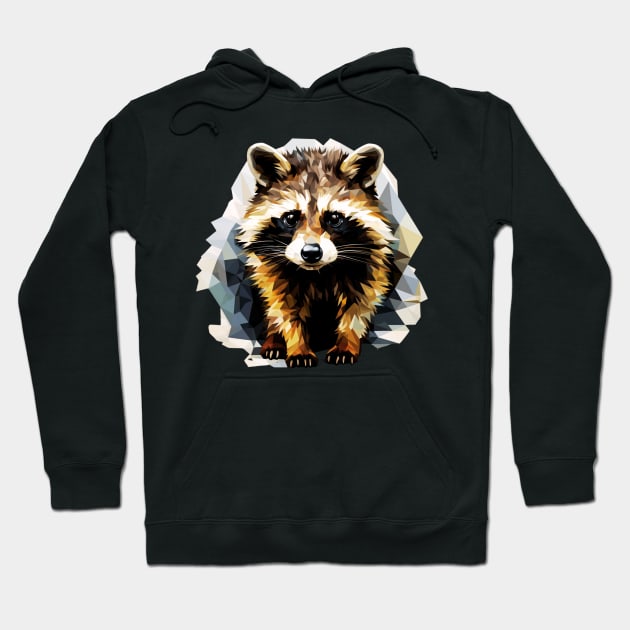 Geometric Raccoon Hoodie by OscarVanHendrix